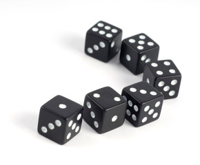 black dice isolated on white background