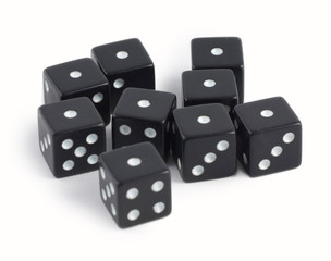 black dice isolated on white background
