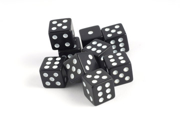black dice isolated on white background
