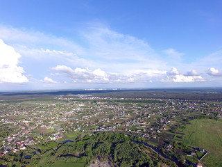 Aerial view of the saburb landscape (drone image). Near Kiev ,Ukraine