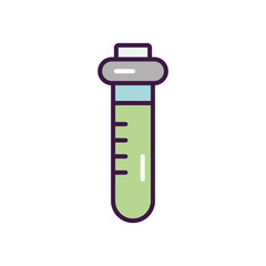 test tube icon, line color style