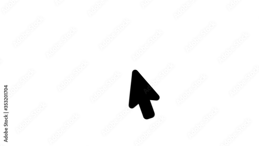 Aufkleber Arrow pointer moving into frame and clicking. Included alpha