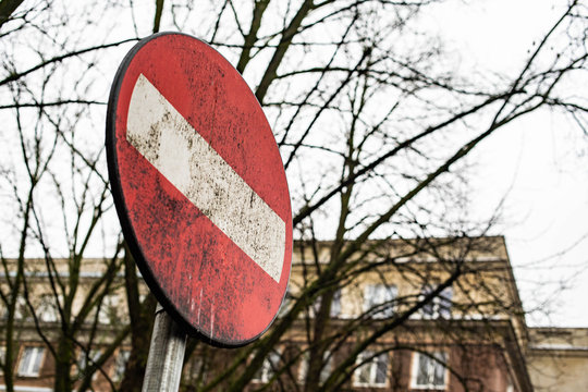 Dirty stop sign