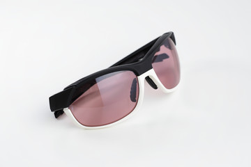 Sports bicycle sunglasses on a white background.