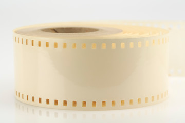 Rolled up a mounting movie tape