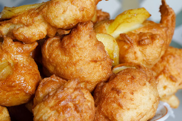 Various shaped homemade doughnuts