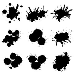 Vector illustration of variously shaped spots and splashes.