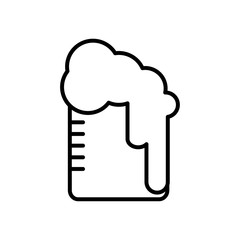 chemical beaker with foam icon, line style