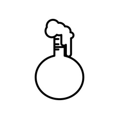 chemical flask with foam icon, line style
