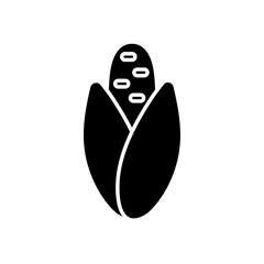 corn vegetable icon, silhouette style