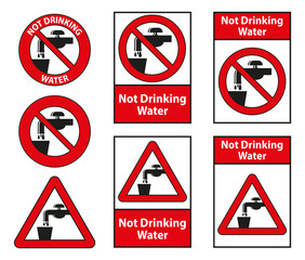 Not Drinking Water Symbol sign isolated on white background
