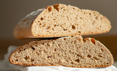 Detail of wholemeal bread slices