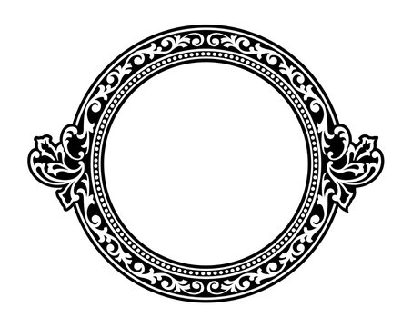 round frame with floral ornament