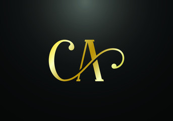 Initial Monogram Letter CA Logo Design Vector Template. CA Letter Logo Design - obrazy, fototapety, plakaty
