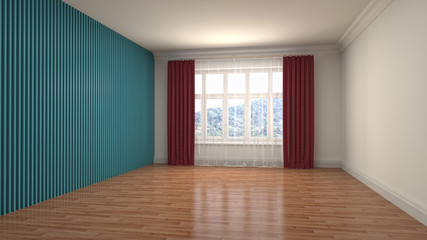 Fototapeta na wymiar Empty interior with window. 3d illustration