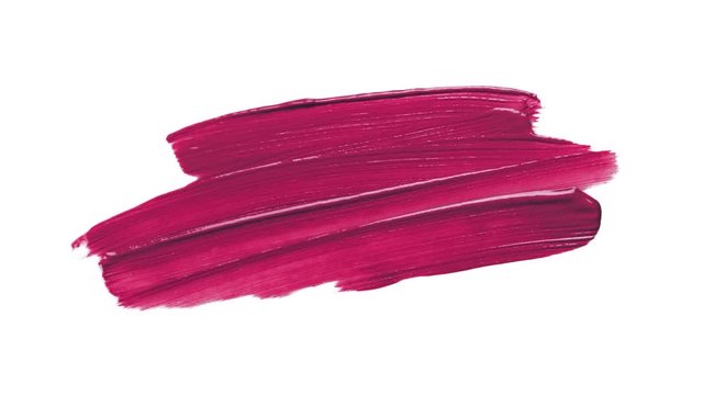 Beautiful textured smear of lipstick changes color on white background. Isolated. Lip gloss are smudged. Beauty cosmetic. Makeup products. Closeup. Blink different trendy colors. Red, pink, purple.