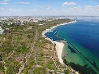 Aerial view of sea coast. Odessa, Ukraine