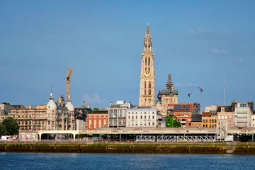 Keuken spatwand met foto View of Antwerp over the River Scheldt, Belgium. © Dmitry Rukhlenko