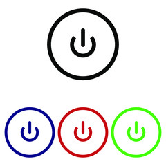 button, power, off, on, icon, switch, start, symbol, computer, sign, blue, green, red, push, round, technology, web, internet, circle, isolated, stop, design, press, illustration, 3d