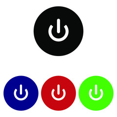 button, power, off, on, icon, start, switch, symbol, computer, technology, push, sign, blue, red, green, round, internet, isolated, stop, design, web, illustration, press, circle, energy