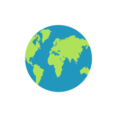 Planet Earth icon. Vector illustration isolated on white. 