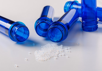 plastic pet preforms for the production of bottles and plastic granules