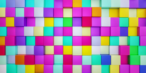 colorful blocks cubes abstract background 3d rendering illustration