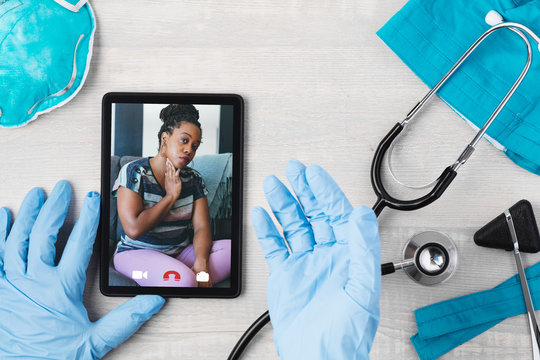 Doctor And Patient Having A Telehealth Video Chat