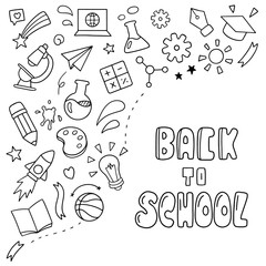 Back to school Vector illustration. Doodle design concept