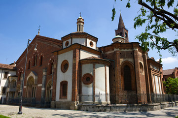 Italy , Milan , 05/23/2019: The Basilica of Sant'Eustorgio  