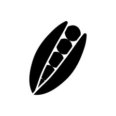 peas vegetable icon, silhouette style