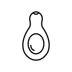 half avocado icon, line style