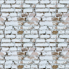White brick wallpaper, seamless texture. Background for design and creativity. Square