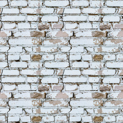 White brick wallpaper, seamless texture. Background for design and creativity. Square