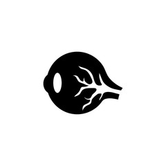 Extrinsic Muscles Eye, Human Eyeball. Flat Vector Icon illustration. Simple black symbol on white background. Extrinsic Muscles Eye, Human Eyeball sign design template for web and mobile UI element.