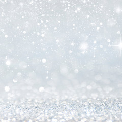 Christmas light background.  Holiday glowing backdrop. Defocused Background With Blinking Stars. Blurred Bokeh.