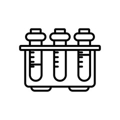test tubes on stand icon, line style