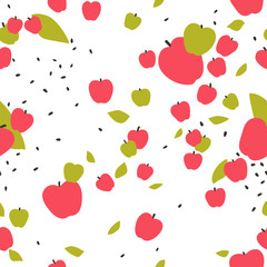 Seamless pattern with apples