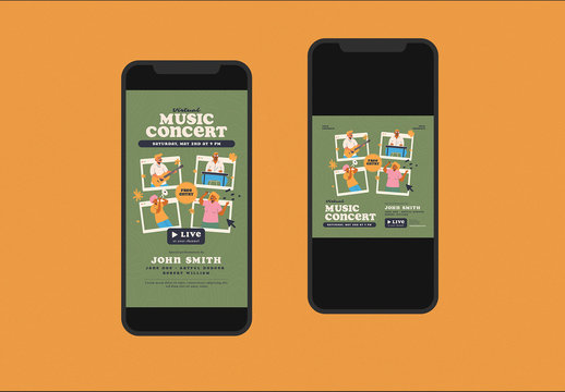Virtual Music Concert Social Media Post Layouts