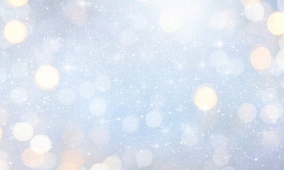 Christmas light background.  Holiday glowing backdrop. Defocused Background With Blinking Stars. Blurred Bokeh.