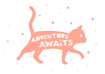 Postcard with cat and 