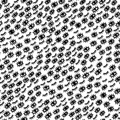 Black and white seamless pattern with eyes