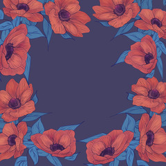 Floral background with poppies