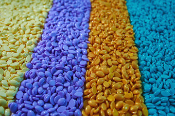 Colorful wax granules