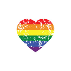 Gay heart vector or LGBT. Rainbow flag. Pride symbol.