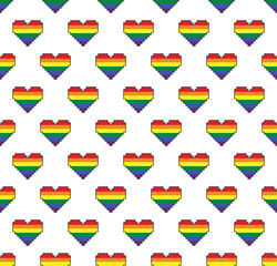 Gay LGBT background heart love icon . Rainbow texture. Pride pattern.	
