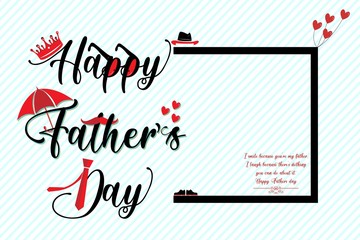 Fototapeta na wymiar Happy Fathers Day greeting card Messages, Wishes & Quote Calligraphy banner vector lettering background