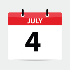 4 Jule calendar USA Independence Day	
