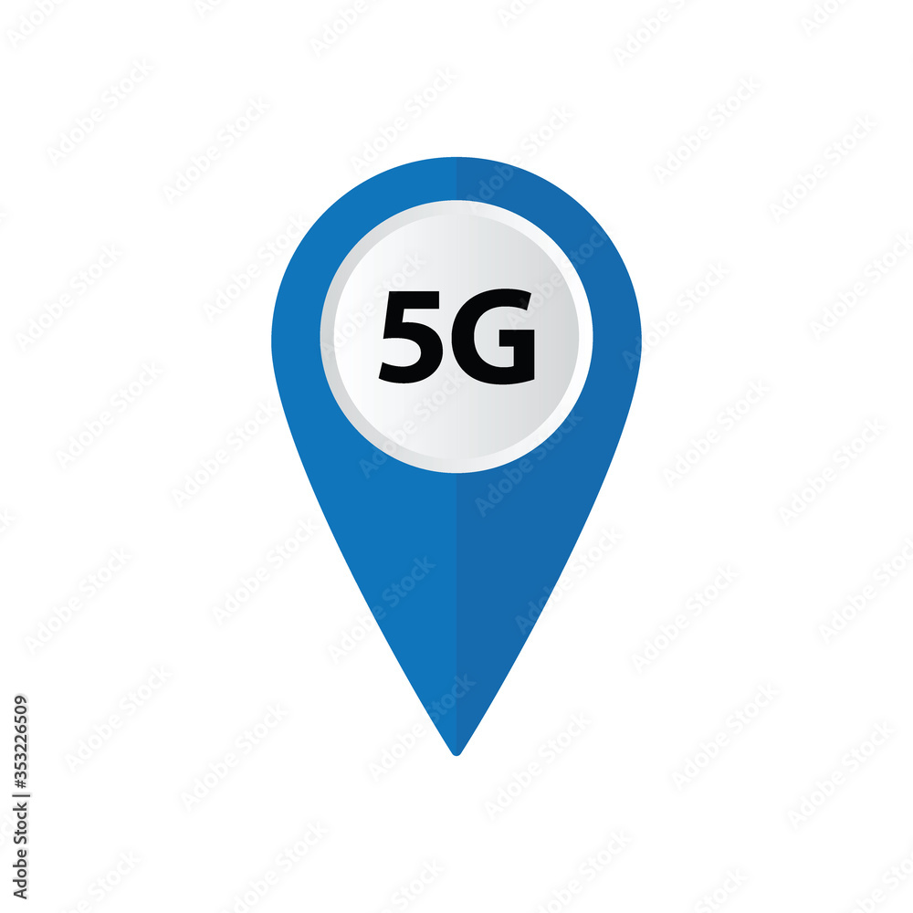 Poster 5g internet map pointer icon vector