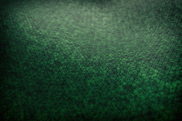 3D rendering of abstract background, green structured curved surface